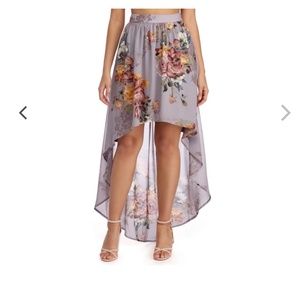 Floral high low skirt